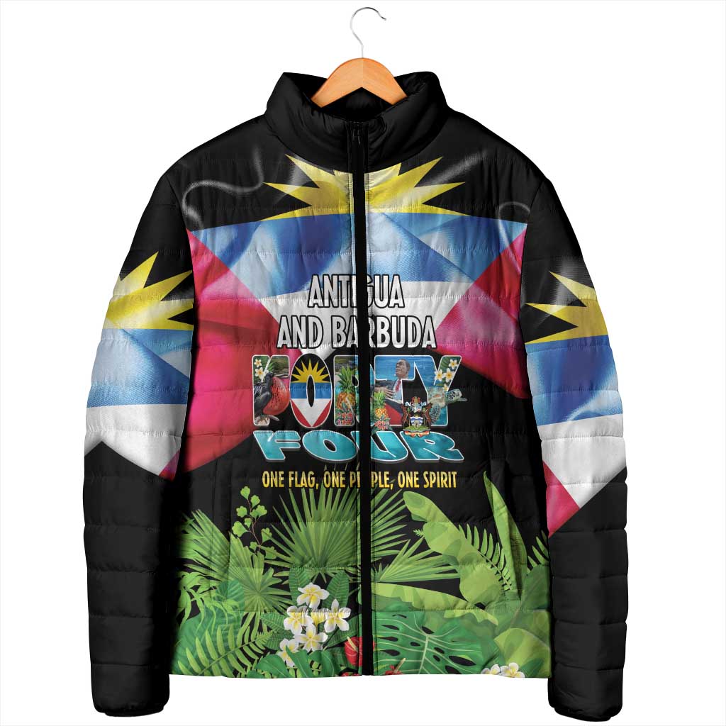 Antigua and Barbuda Independence Day Padded Jacket 44th Anniversary One Flag One People One Spirit - Wonder Print Shop