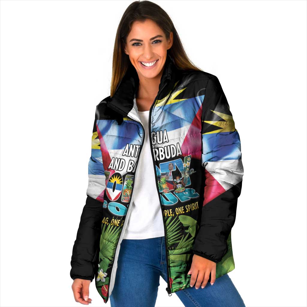 Antigua and Barbuda Independence Day Padded Jacket 44th Anniversary One Flag One People One Spirit - Wonder Print Shop