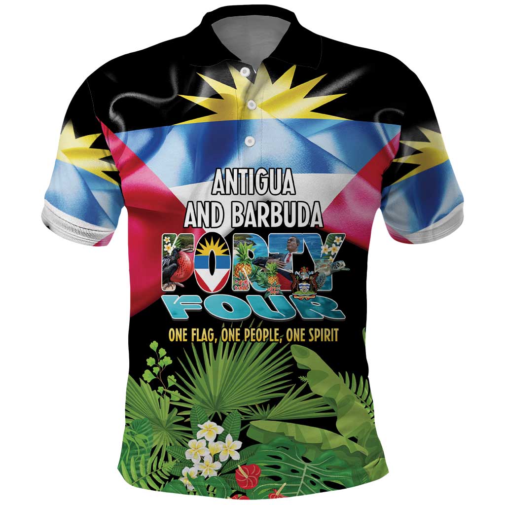 Antigua and Barbuda Independence Day Polo Shirt 44th Anniversary One Flag One People One Spirit - Wonder Print Shop