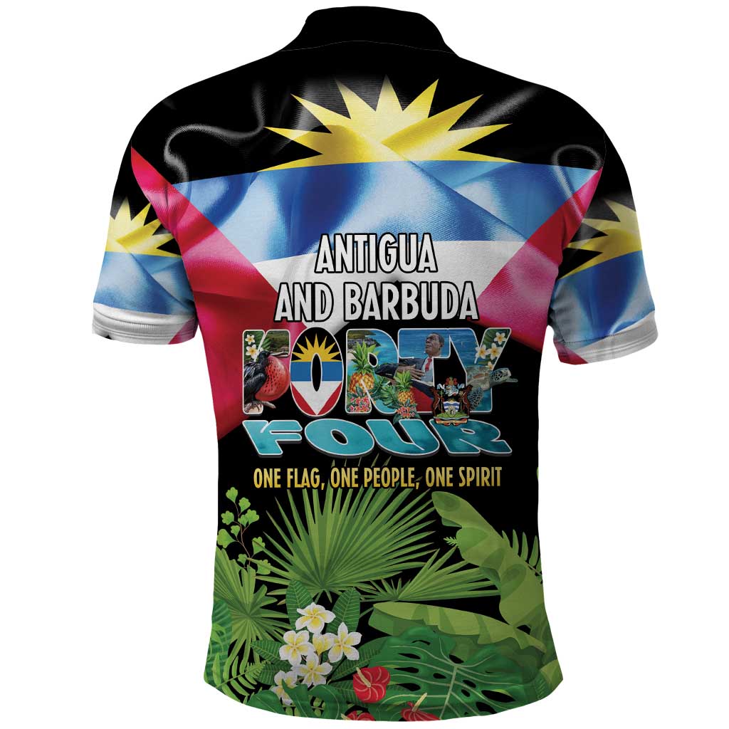 Antigua and Barbuda Independence Day Polo Shirt 44th Anniversary One Flag One People One Spirit - Wonder Print Shop