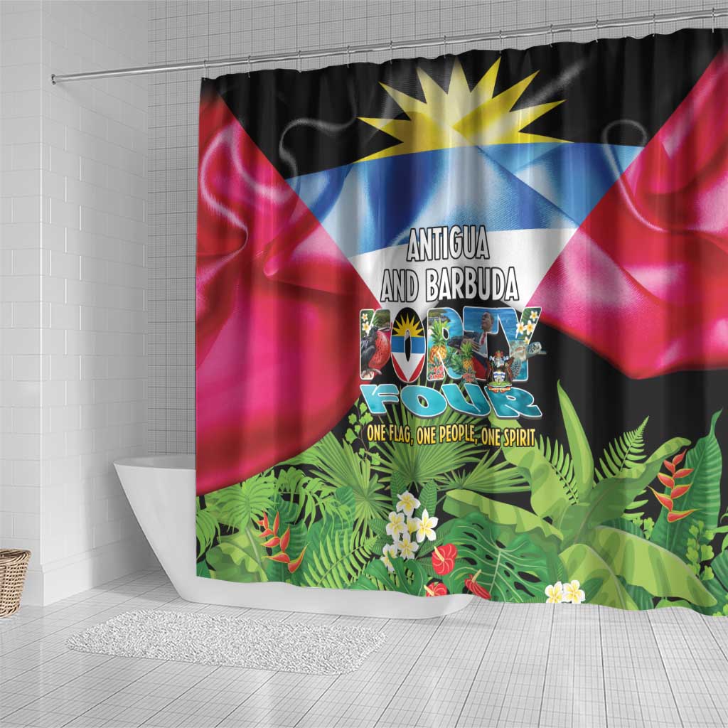 Antigua and Barbuda Independence Day Shower Curtain 44th Anniversary One Flag One People One Spirit - Wonder Print Shop