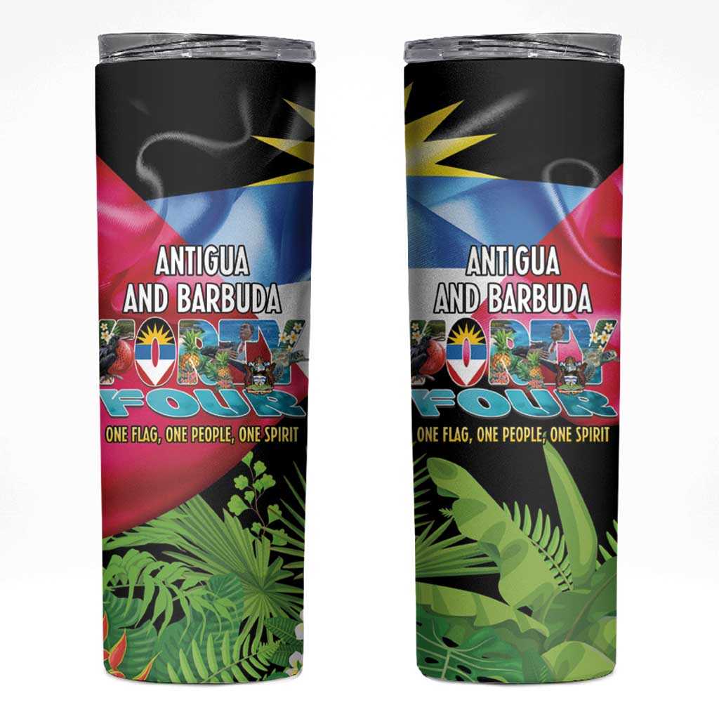 Antigua and Barbuda Independence Day Skinny Tumbler 44th Anniversary One Flag One People One Spirit - Wonder Print Shop