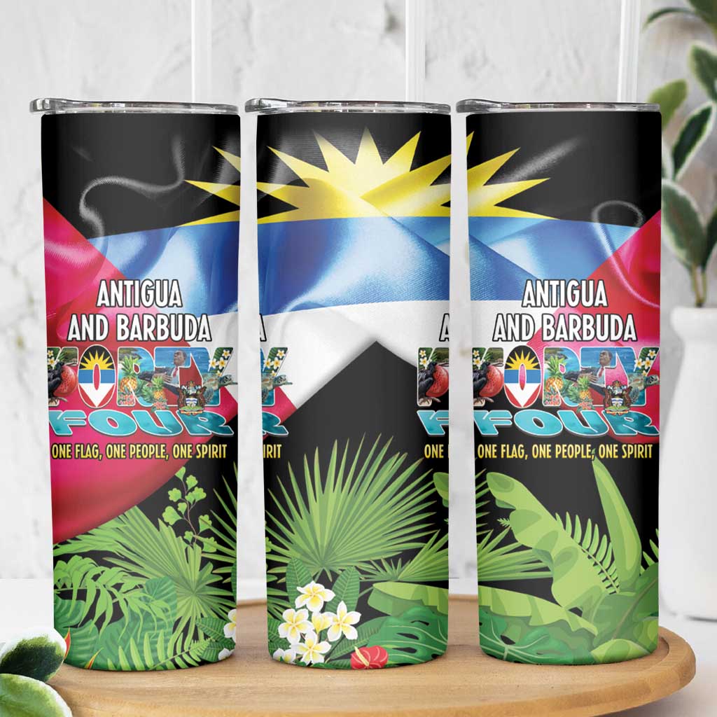 Antigua and Barbuda Independence Day Skinny Tumbler 44th Anniversary One Flag One People One Spirit - Wonder Print Shop