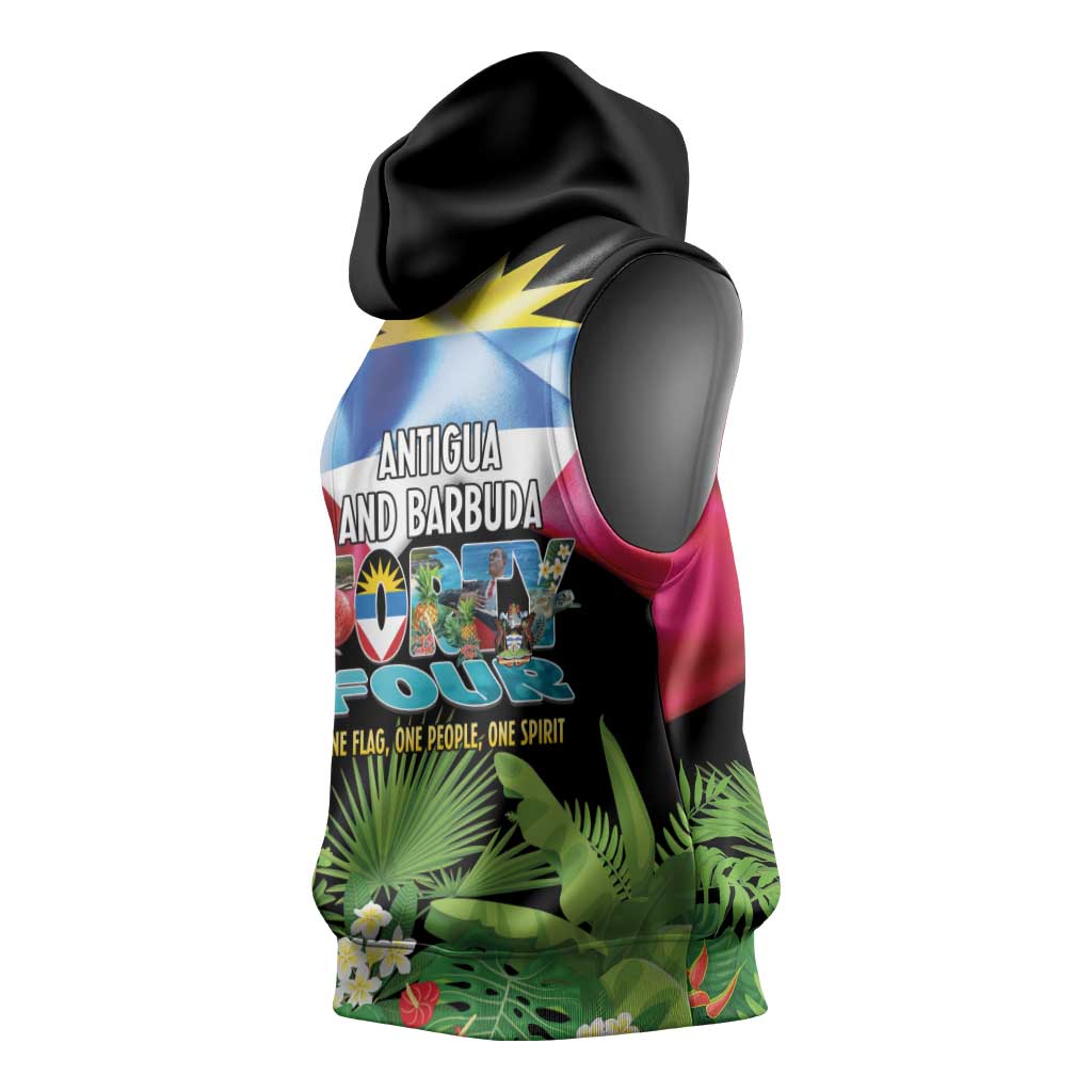 Antigua and Barbuda Independence Day Sleeveless Hoodie 44th Anniversary One Flag One People One Spirit - Wonder Print Shop