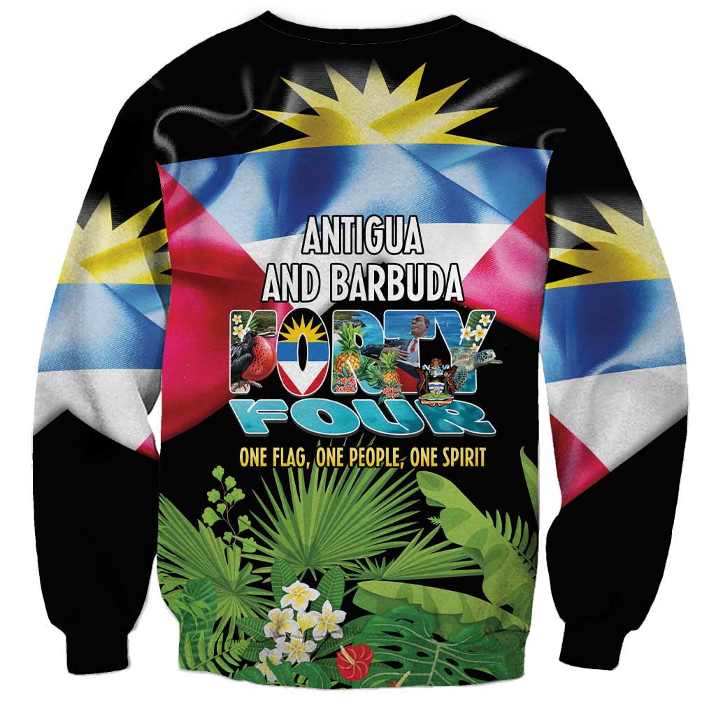 Antigua and Barbuda Independence Day Sweatshirt 44th Anniversary One Flag One People One Spirit - Wonder Print Shop
