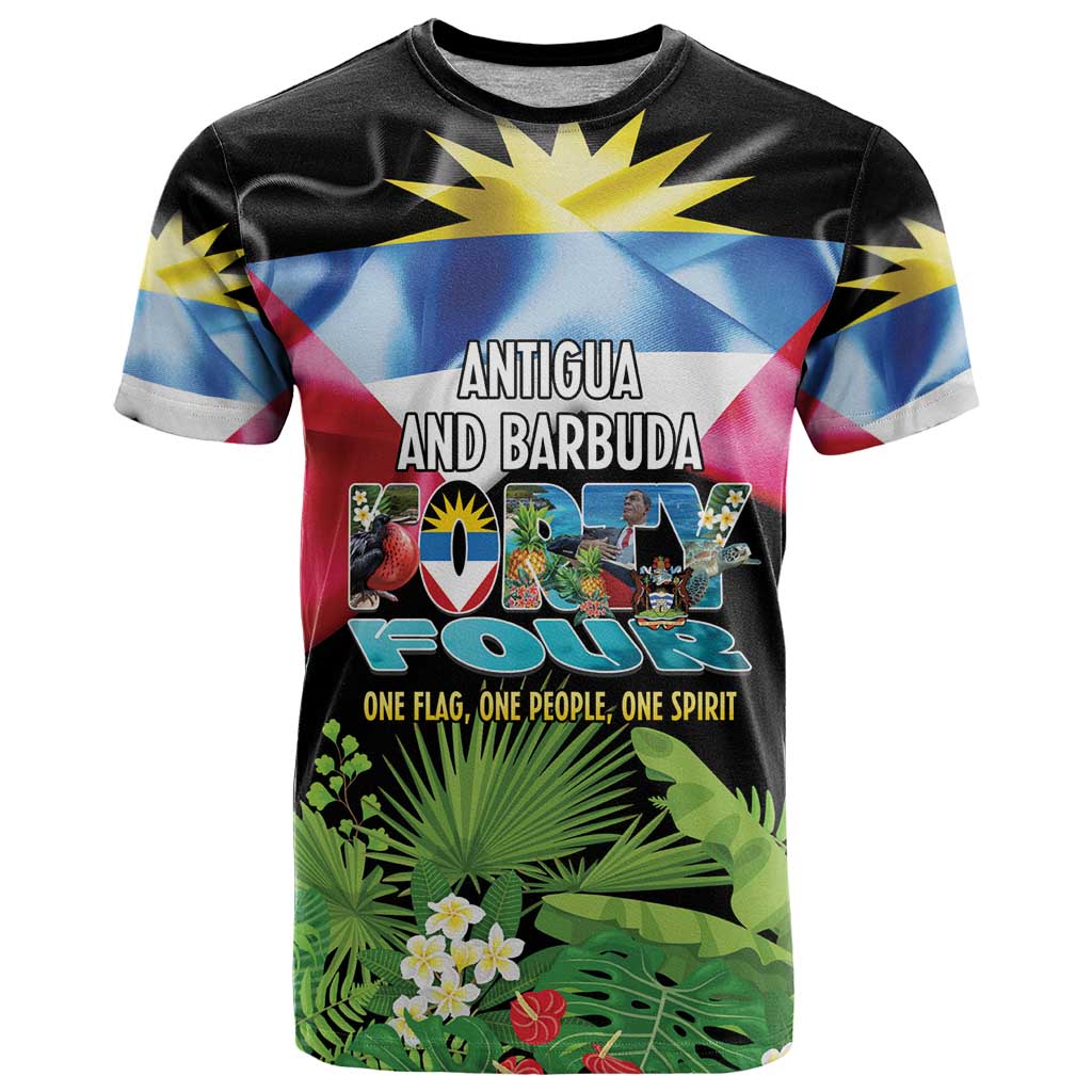 Antigua and Barbuda Independence Day T Shirt 44th Anniversary One Flag One People One Spirit - Wonder Print Shop