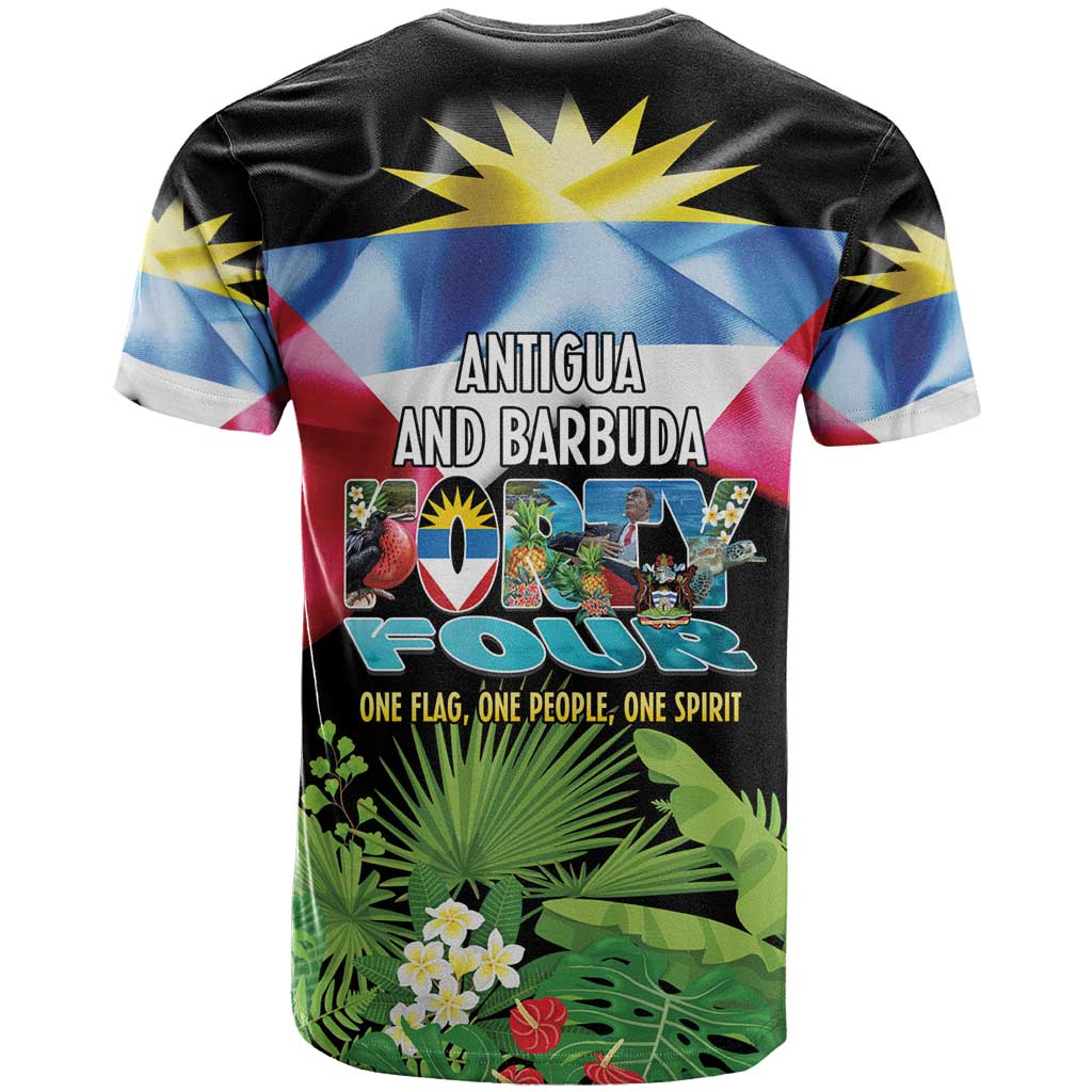 Antigua and Barbuda Independence Day T Shirt 44th Anniversary One Flag One People One Spirit - Wonder Print Shop