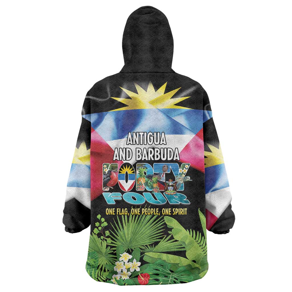 Antigua and Barbuda Independence Day Wearable Blanket Hoodie 44th Anniversary One Flag One People One Spirit - Wonder Print Shop