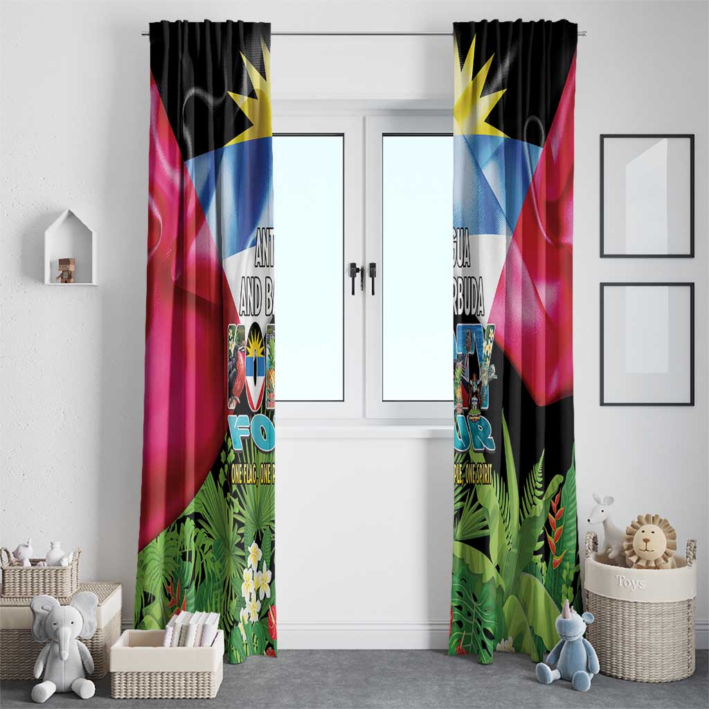 Antigua and Barbuda Independence Day Window Curtain 44th Anniversary One Flag One People One Spirit - Wonder Print Shop