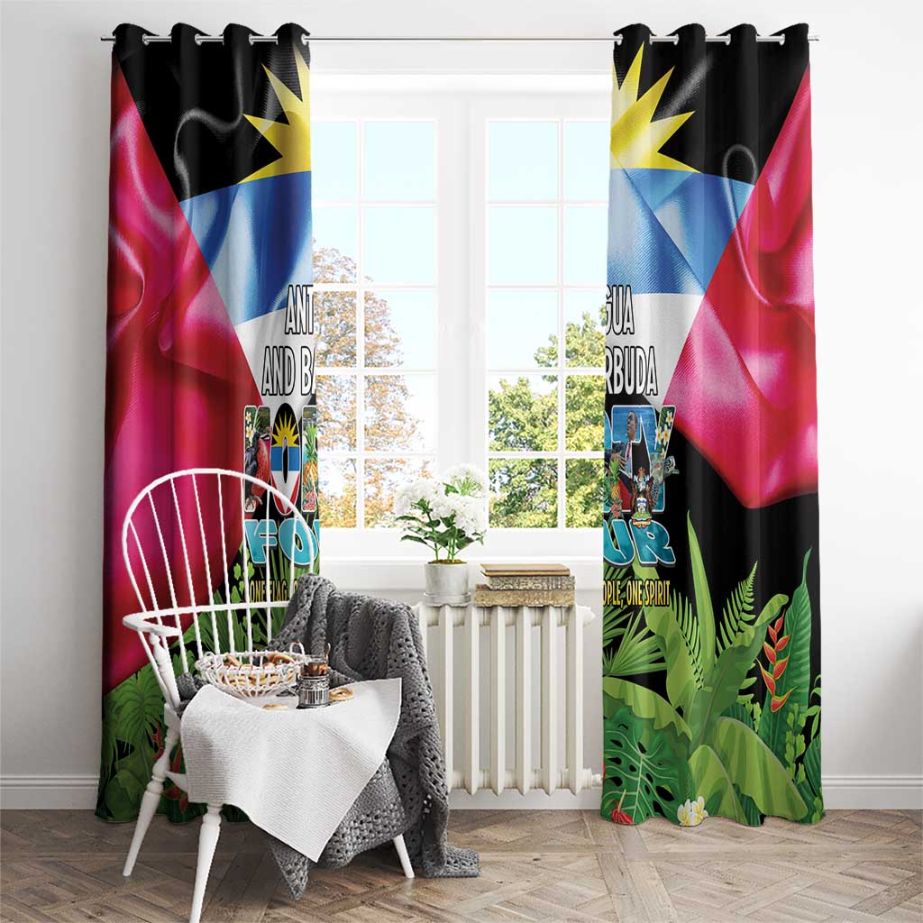 Antigua and Barbuda Independence Day Window Curtain 44th Anniversary One Flag One People One Spirit - Wonder Print Shop