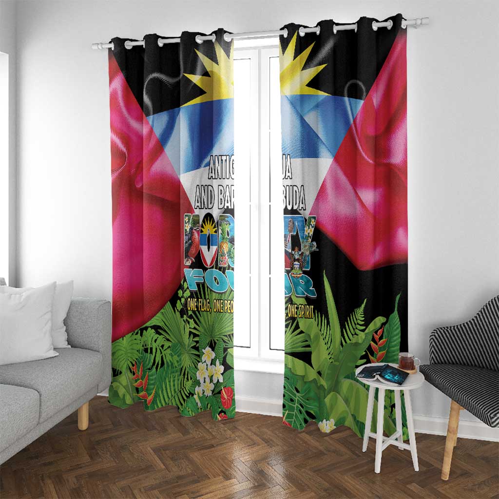 Antigua and Barbuda Independence Day Window Curtain 44th Anniversary One Flag One People One Spirit - Wonder Print Shop