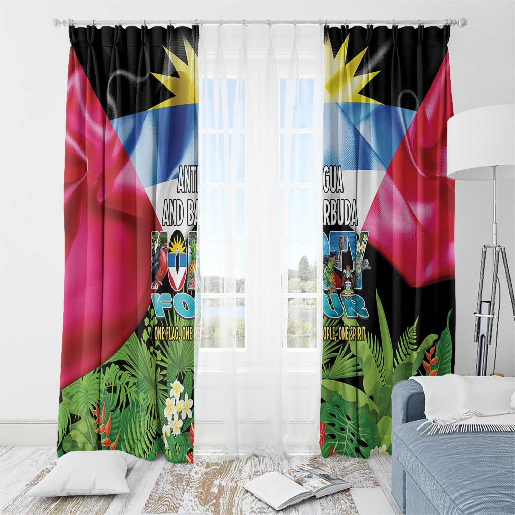 Antigua and Barbuda Independence Day Window Curtain 44th Anniversary One Flag One People One Spirit - Wonder Print Shop