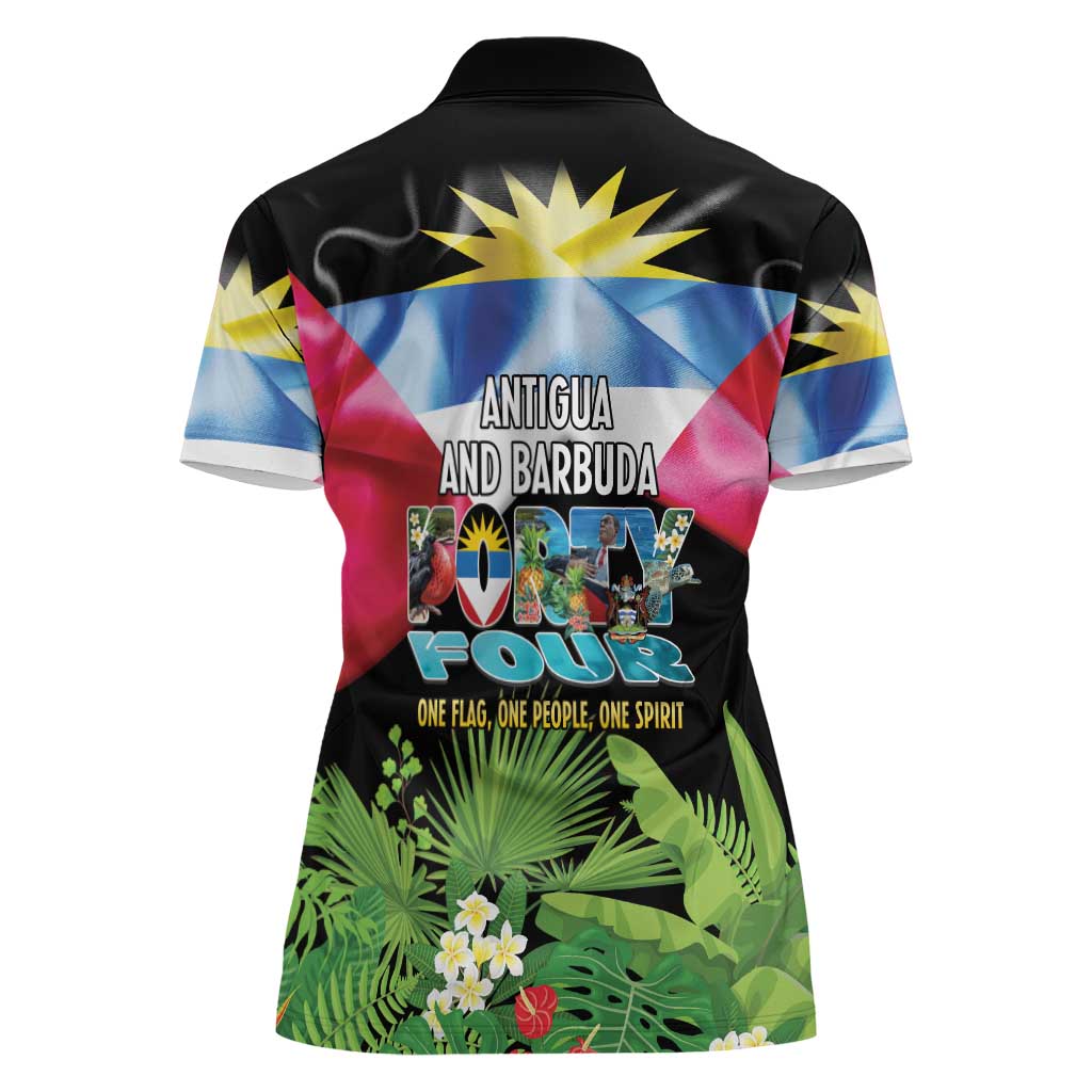 Antigua and Barbuda Independence Day Women Polo Shirt 44th Anniversary One Flag One People One Spirit - Wonder Print Shop