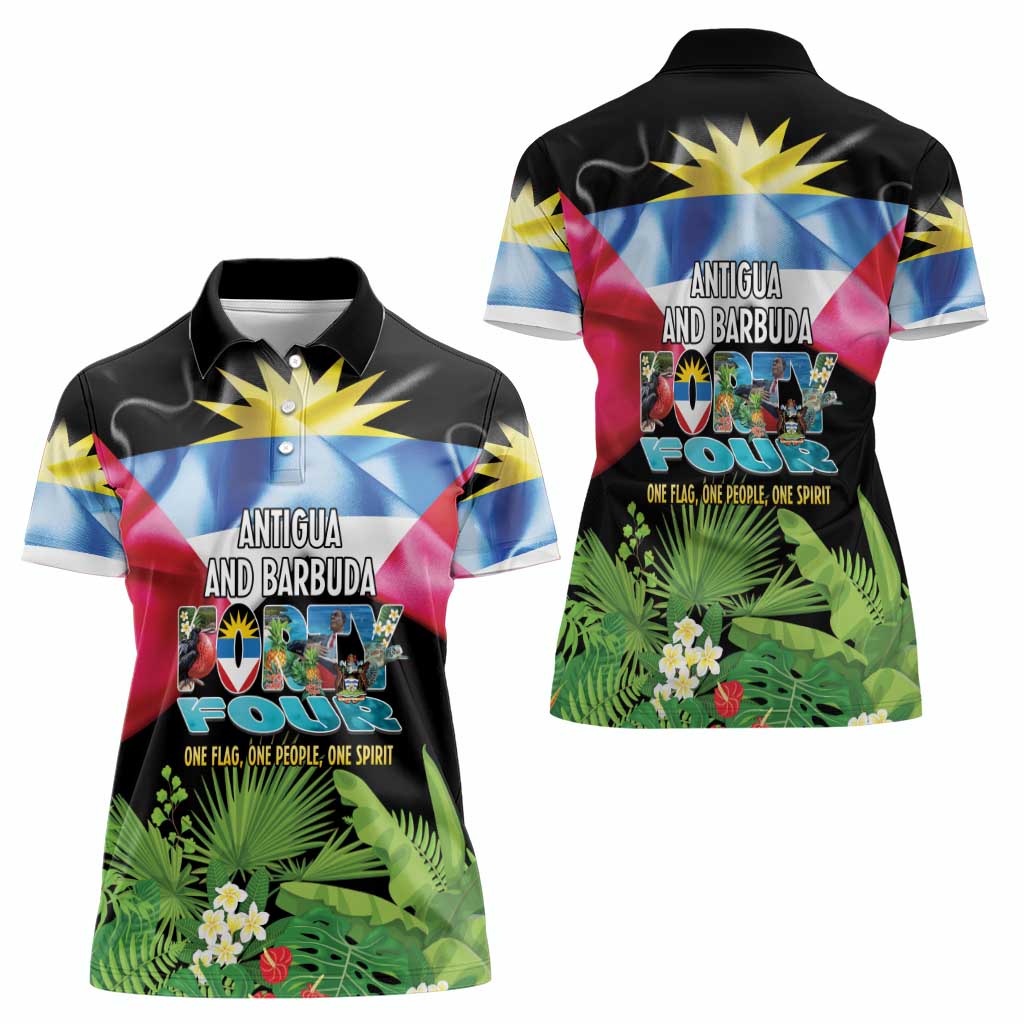 Antigua and Barbuda Independence Day Women Polo Shirt 44th Anniversary One Flag One People One Spirit - Wonder Print Shop