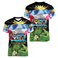 Antigua and Barbuda Independence Day Women V-Neck T-Shirt 44th Anniversary One Flag One People One Spirit - Wonder Print Shop