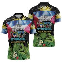 Antigua and Barbuda Independence Day Zipper Polo Shirt 44th Anniversary One Flag One People One Spirit - Wonder Print Shop