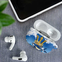 Barbados Independence Day AirPods Case Gold Trident and Flying Fish - Wonder Print Shop