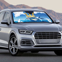 Barbados Independence Day Auto Sun Shade Gold Trident and Flying Fish - Wonder Print Shop