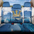 Barbados Independence Day Back Car Seat Cover Gold Trident and Flying Fish - Wonder Print Shop