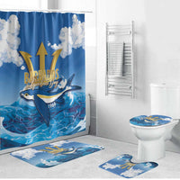 Barbados Independence Day Bathroom Set Gold Trident and Flying Fish - Wonder Print Shop
