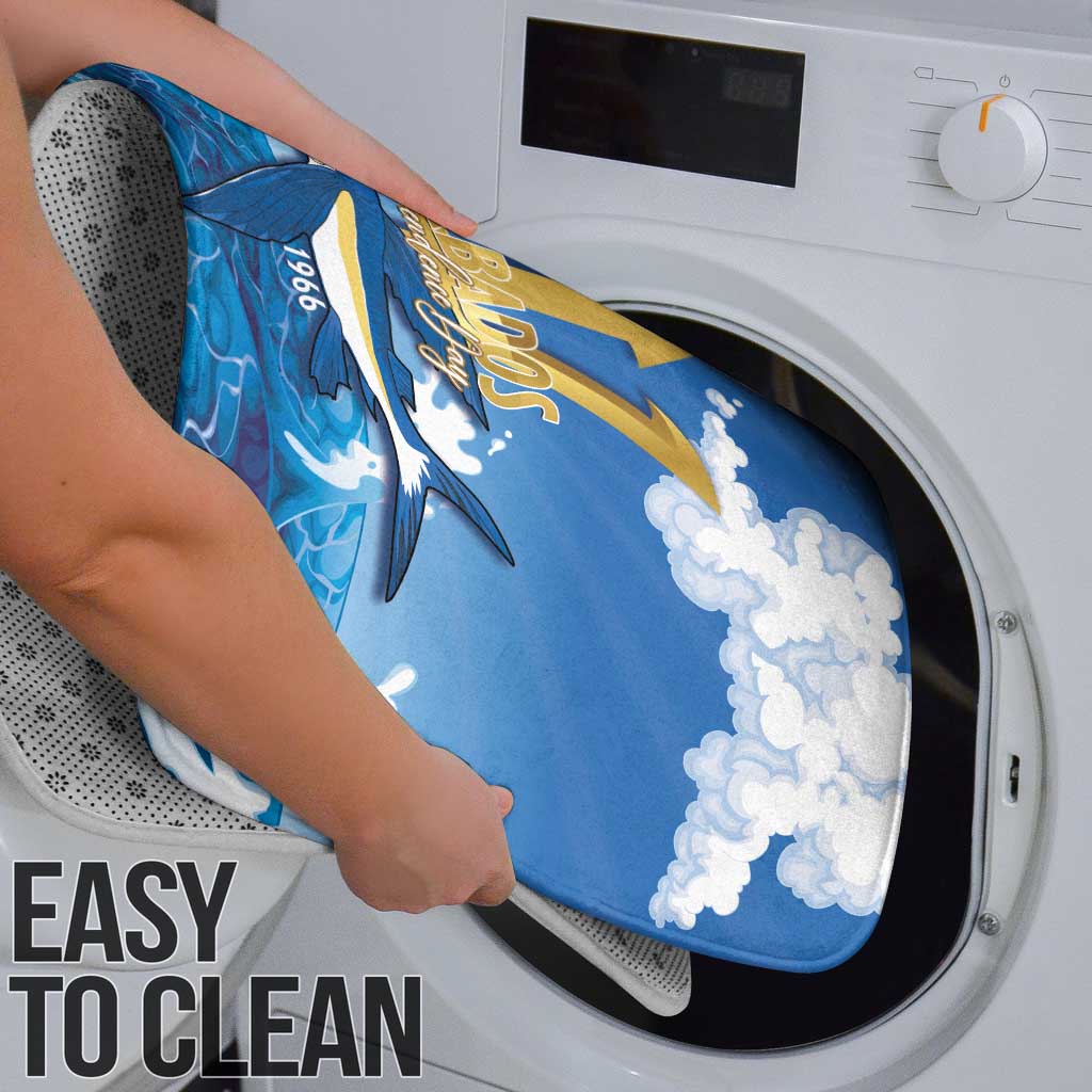 Barbados Independence Day Bathroom Set Gold Trident and Flying Fish - Wonder Print Shop