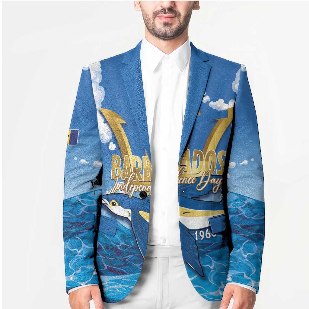 Barbados Independence Day Blazer Gold Trident and Flying Fish - Wonder Print Shop