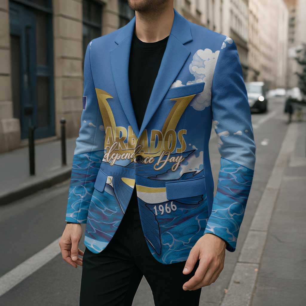 Barbados Independence Day Blazer Gold Trident and Flying Fish - Wonder Print Shop