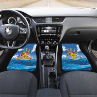 Barbados Independence Day Car Mats Gold Trident and Flying Fish - Wonder Print Shop