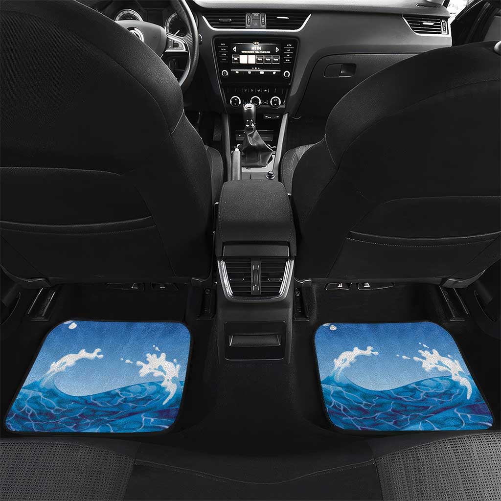 Barbados Independence Day Car Mats Gold Trident and Flying Fish - Wonder Print Shop