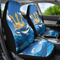 Barbados Independence Day Car Seat Cover Gold Trident and Flying Fish - Wonder Print Shop
