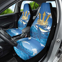 Barbados Independence Day Car Seat Cover Gold Trident and Flying Fish - Wonder Print Shop