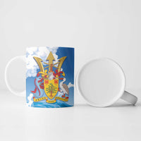 Barbados Independence Day Ceramic Mug Gold Trident and Flying Fish - Wonder Print Shop