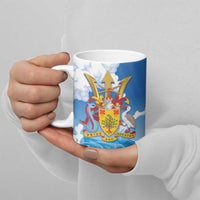 Barbados Independence Day Ceramic Mug Gold Trident and Flying Fish - Wonder Print Shop