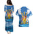Barbados Independence Day Couples Matching Puletasi and Hawaiian Shirt Gold Trident and Flying Fish - Wonder Print Shop