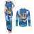 Barbados Independence Day Couples Matching Tank Maxi Dress and Long Sleeve Button Shirt Gold Trident and Flying Fish - Wonder Print Shop