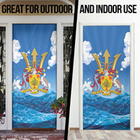Barbados Independence Day Door Cover Gold Trident and Flying Fish - Wonder Print Shop