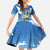 Barbados Independence Day Family Matching Mermaid Dress and Hawaiian Shirt Gold Trident and Flying Fish - Wonder Print Shop