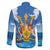Barbados Independence Day Family Matching Off The Shoulder Long Sleeve Dress and Hawaiian Shirt Gold Trident and Flying Fish - Wonder Print Shop