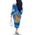 Barbados Independence Day Family Matching Off The Shoulder Long Sleeve Dress and Hawaiian Shirt Gold Trident and Flying Fish - Wonder Print Shop