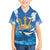 Barbados Independence Day Family Matching Off The Shoulder Long Sleeve Dress and Hawaiian Shirt Gold Trident and Flying Fish - Wonder Print Shop