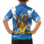 Barbados Independence Day Family Matching Off Shoulder Maxi Dress and Hawaiian Shirt Gold Trident and Flying Fish - Wonder Print Shop