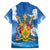 Barbados Independence Day Family Matching Off Shoulder Maxi Dress and Hawaiian Shirt Gold Trident and Flying Fish - Wonder Print Shop