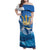 Barbados Independence Day Family Matching Off Shoulder Maxi Dress and Hawaiian Shirt Gold Trident and Flying Fish - Wonder Print Shop