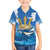 Barbados Independence Day Family Matching Off Shoulder Maxi Dress and Hawaiian Shirt Gold Trident and Flying Fish - Wonder Print Shop
