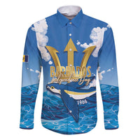 Barbados Independence Day Family Matching Puletasi and Hawaiian Shirt Gold Trident and Flying Fish - Wonder Print Shop