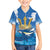 Barbados Independence Day Family Matching Short Sleeve Bodycon Dress and Hawaiian Shirt Gold Trident and Flying Fish - Wonder Print Shop