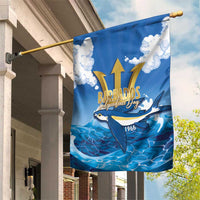 Barbados Independence Day Garden Flag Gold Trident and Flying Fish - Wonder Print Shop