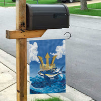 Barbados Independence Day Garden Flag Gold Trident and Flying Fish - Wonder Print Shop
