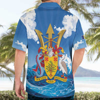 Barbados Independence Day Hawaiian Shirt Gold Trident and Flying Fish - Wonder Print Shop