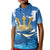 Barbados Independence Day Kid Polo Shirt Gold Trident and Flying Fish - Wonder Print Shop